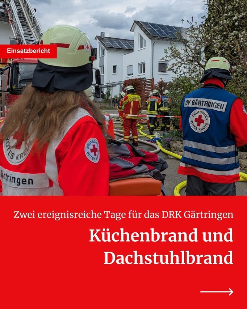 Im Einsatz - Küchenbrand und Dachstuhlbrand